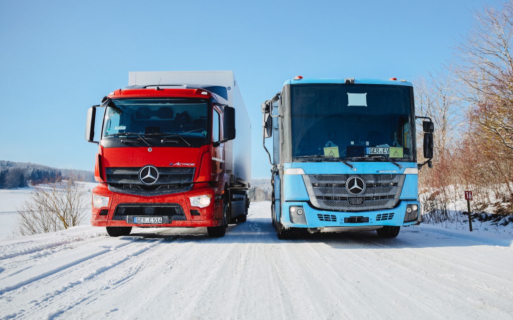 Mercedes-Benz eActros e eEconic enfrentam rigorosos testes de inverno