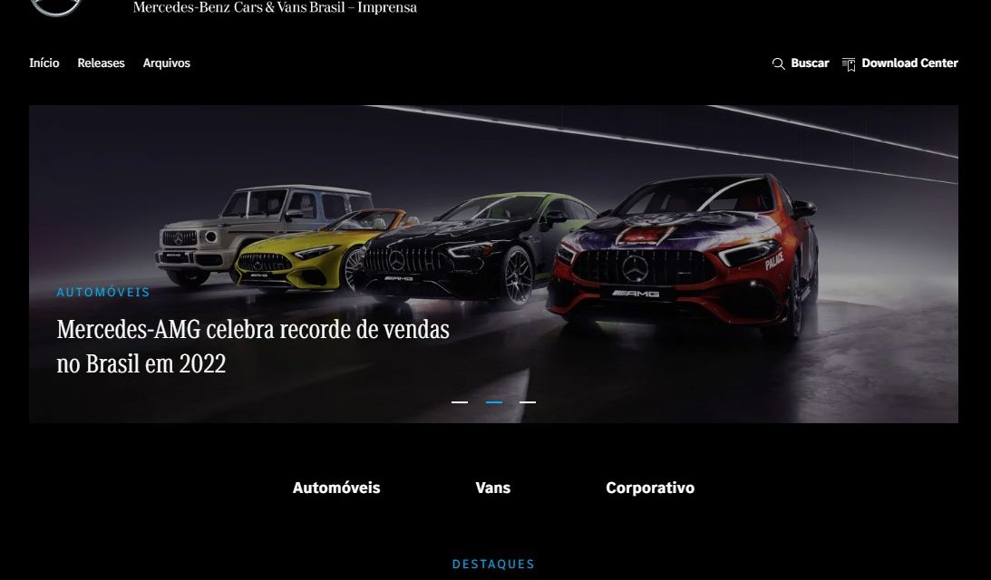 Mercedes-Benz Cars & Vans cria novo site exclusivo para a imprensa nacional e produtores de conteúdo