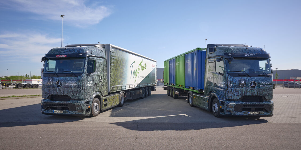 Mercedes-Benz inicia os primeiros testes dos caminhões elétricos eActros 600 junto aos seus cliente